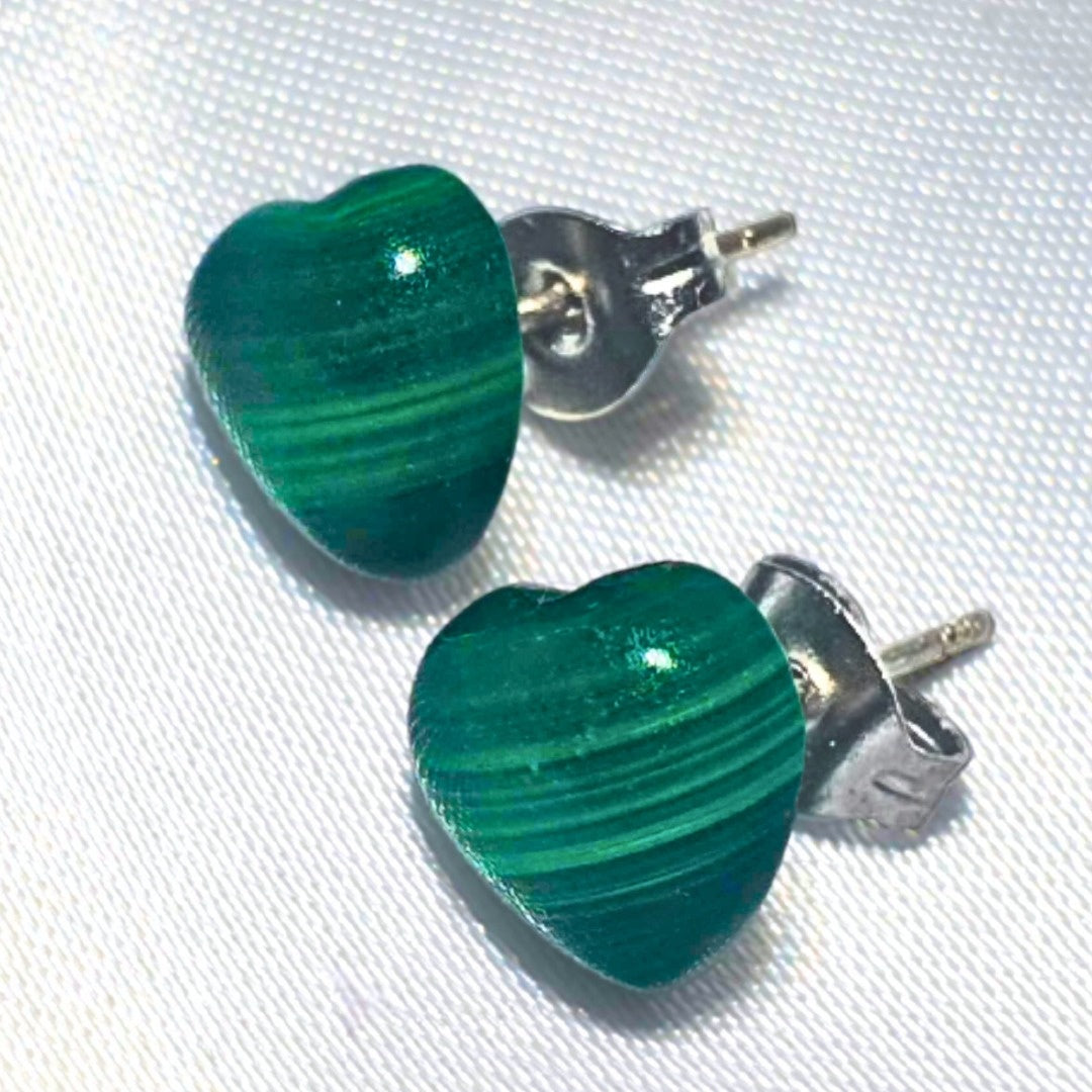 Sterling Silver Malachite Earrings