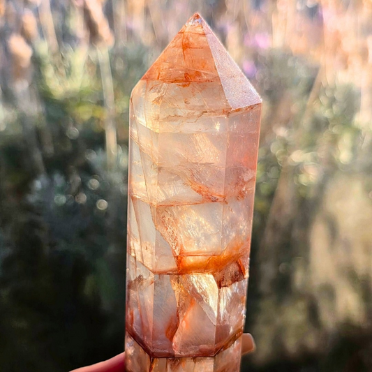 Girasol Fire Quartz (Hematoid) Crystal Tower - 110g