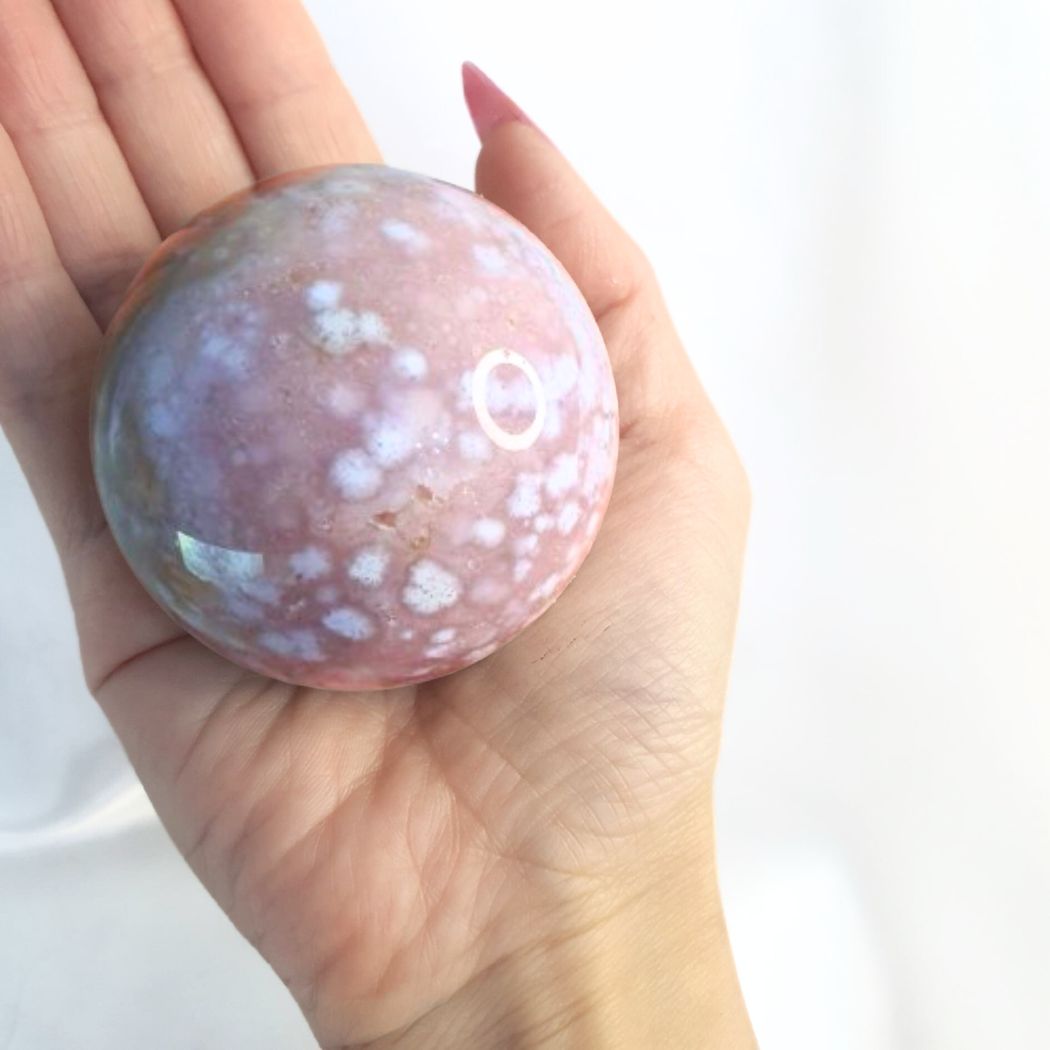 Druzy Pink Amethyst Sphere - holder included