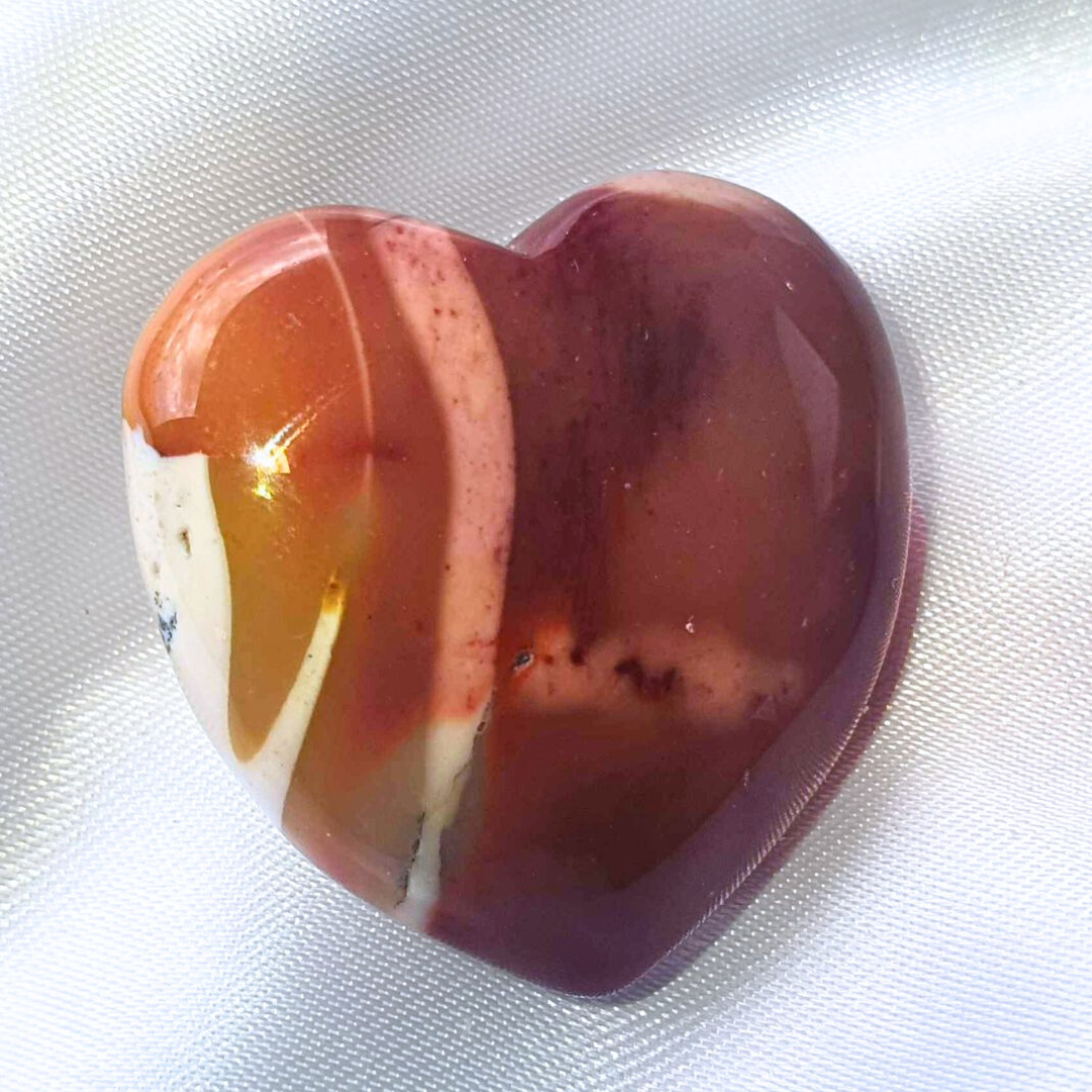 Deep Pink-Red & Yellow Mookaite Heart