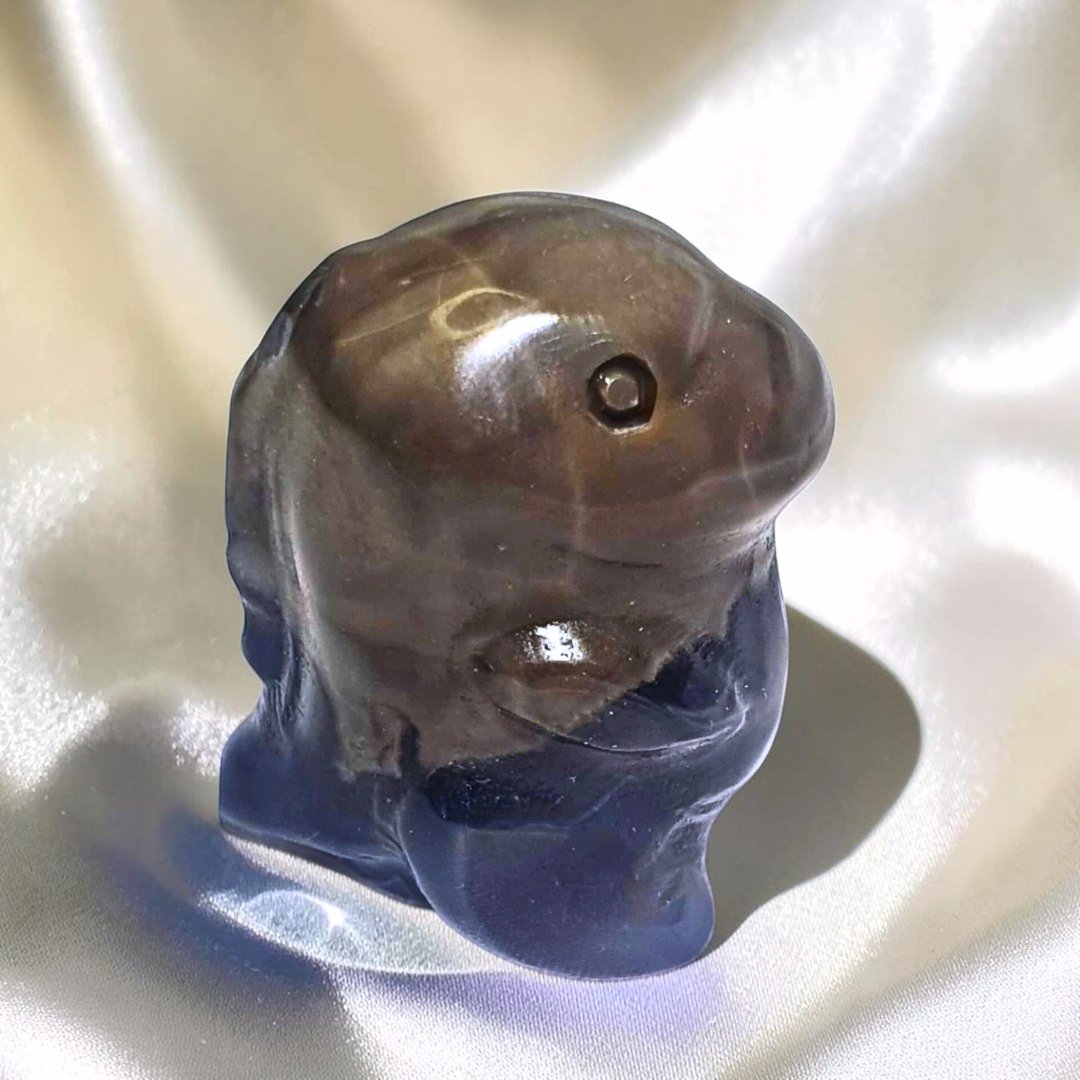 UV Reactive Volcano Agate Dino Carving | Mexico