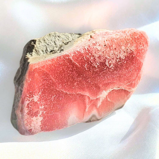 Rare Gemmy Rhodochrosite and Pyrite Semi-Polished Piece