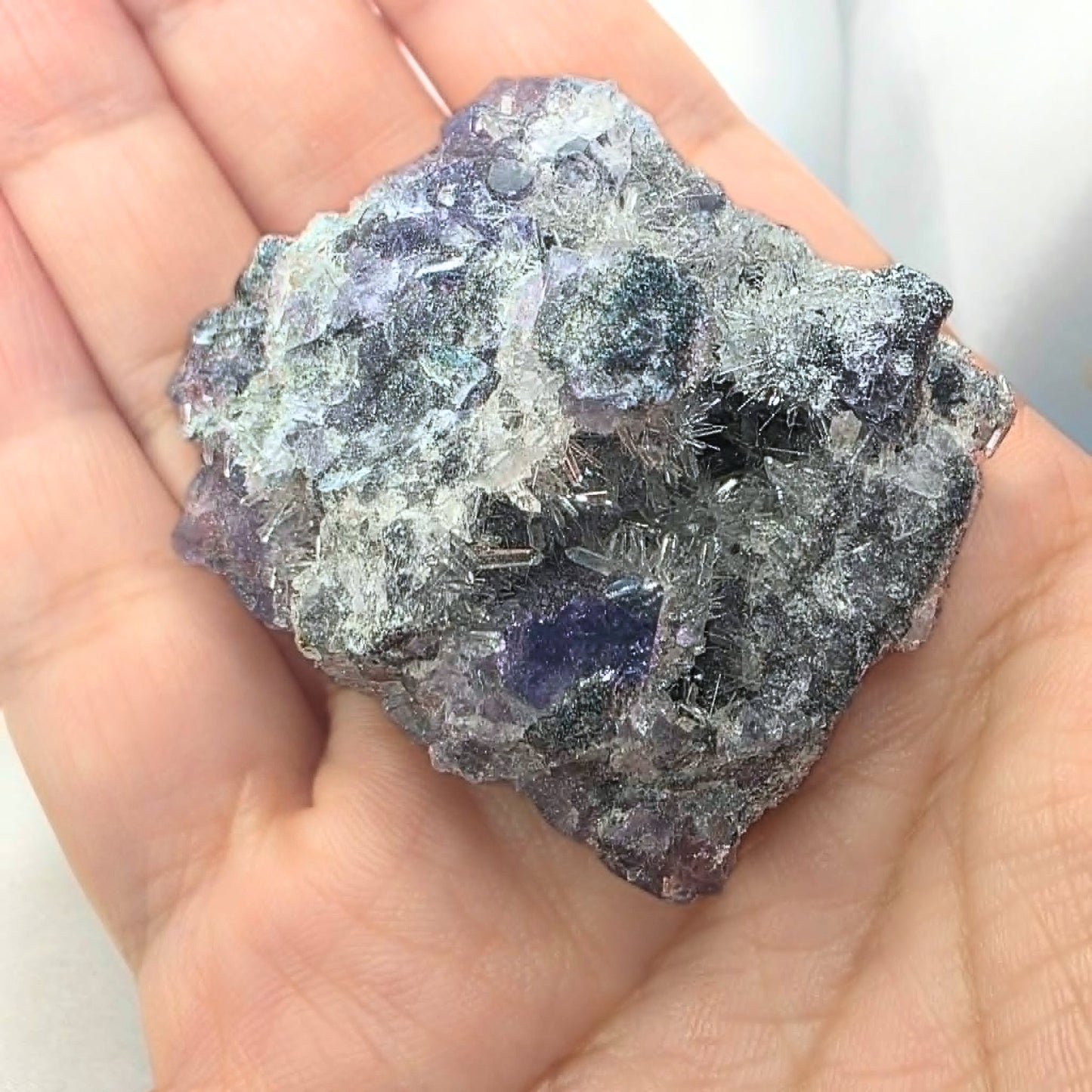 Fluorite with Needle Quartz Sprays (Fujian, China)