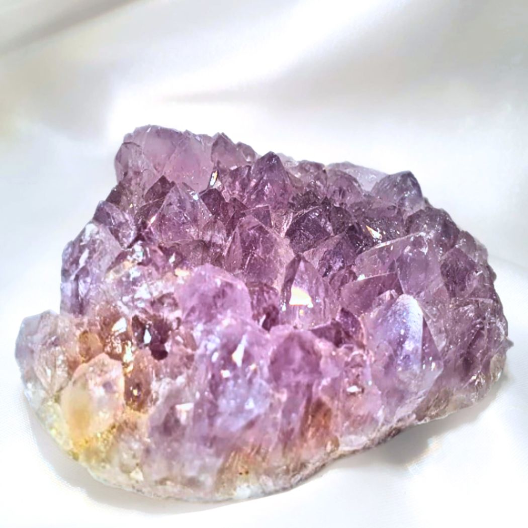 Large Amethyst with Smoky & Clear Quartz Cluster & Rainbows - 303g