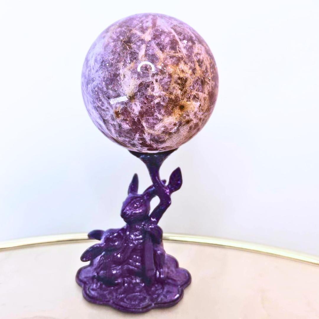 Purple Bunny Rabbit Metal Sphere Stand Holder