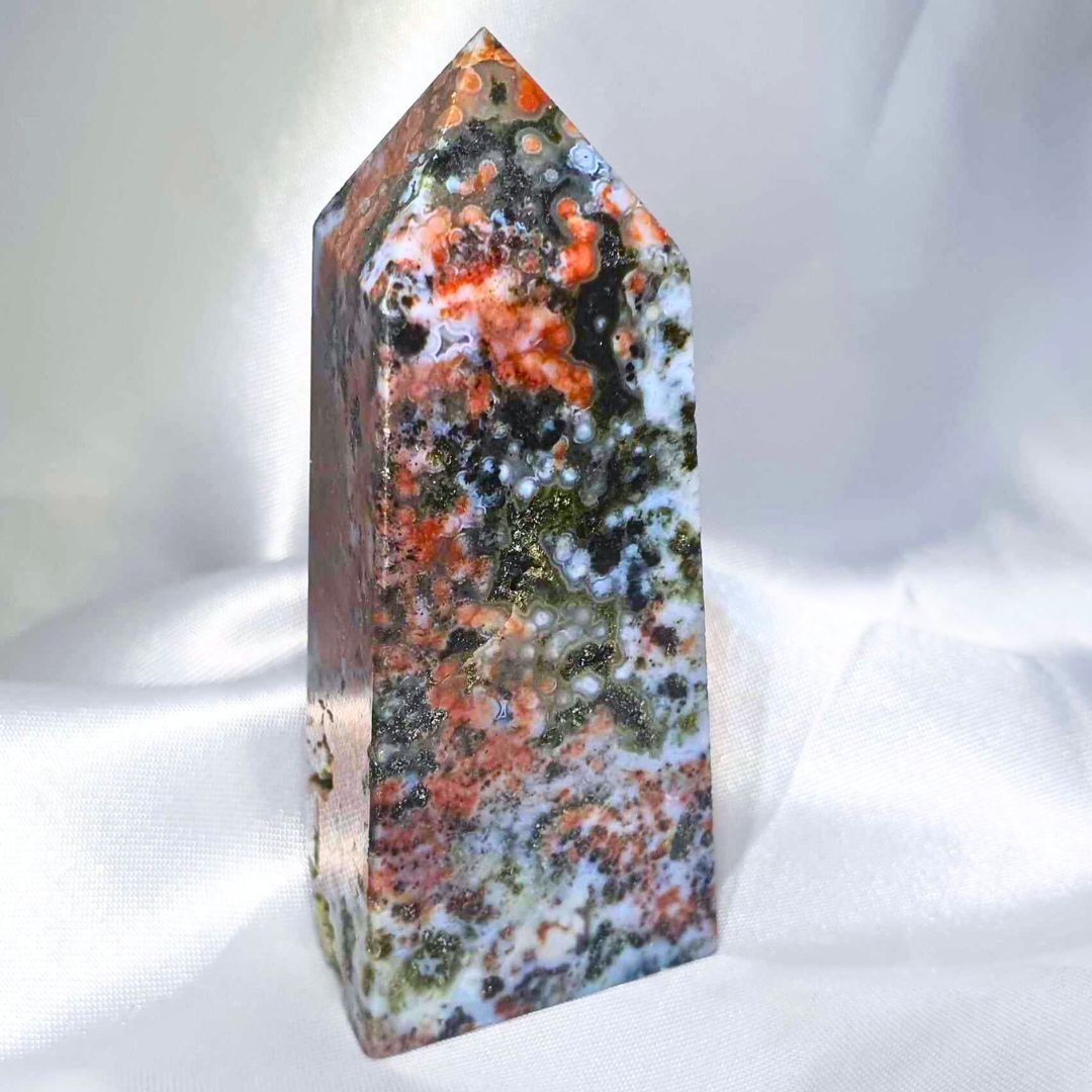 Druzy Orbicular Ocean Jasper Tower Point