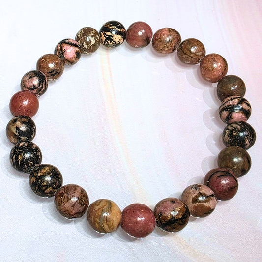 Rhodonite 8mm Crystal Bracelet - Love & Compassion