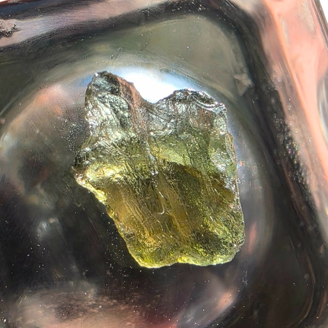 Genuine Moldavite in Case 2 - Czech Republic 0.32g