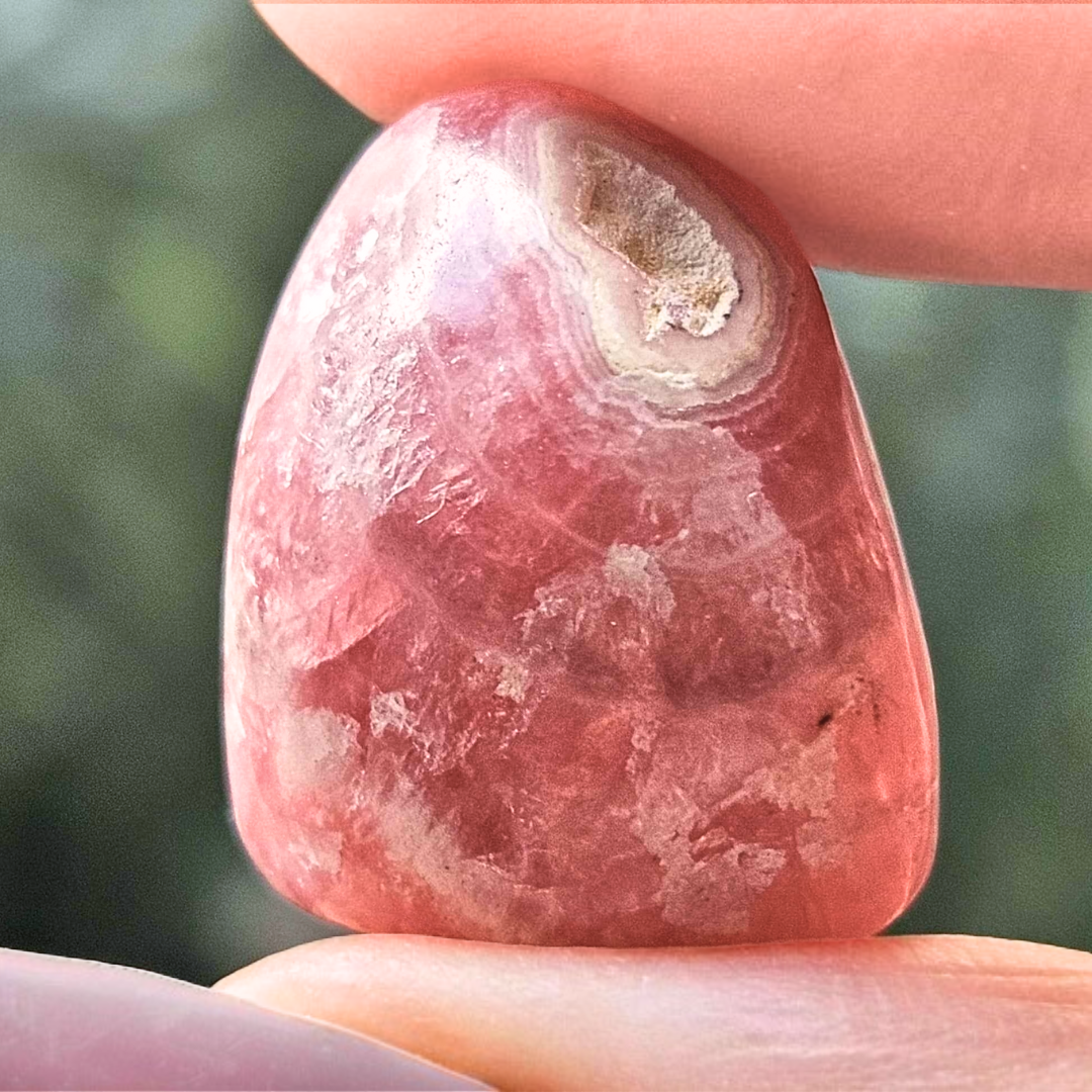 Rhodochrosite Crystal with Rainbows