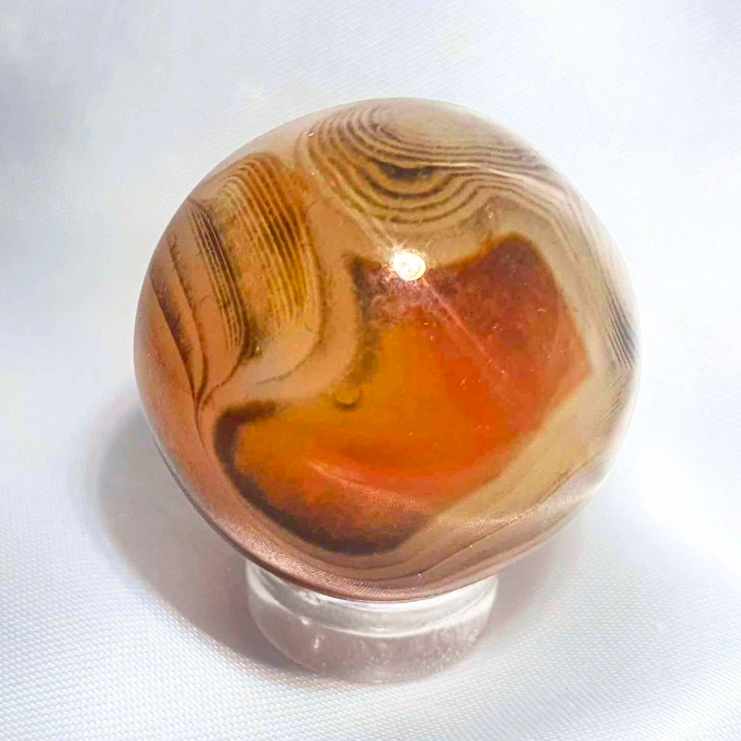 Natural Sardonyx (Onyx & Sard/Carnelian) Sphere - includes holder