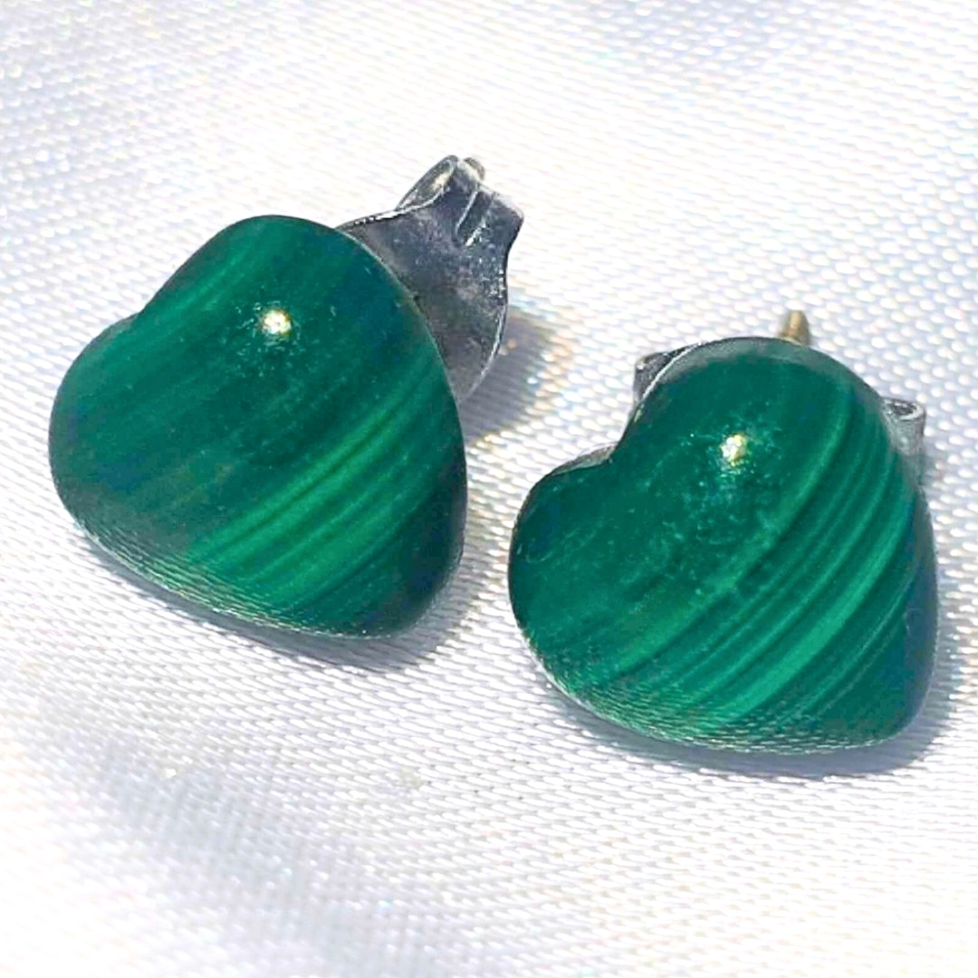 Sterling Silver Malachite Earrings