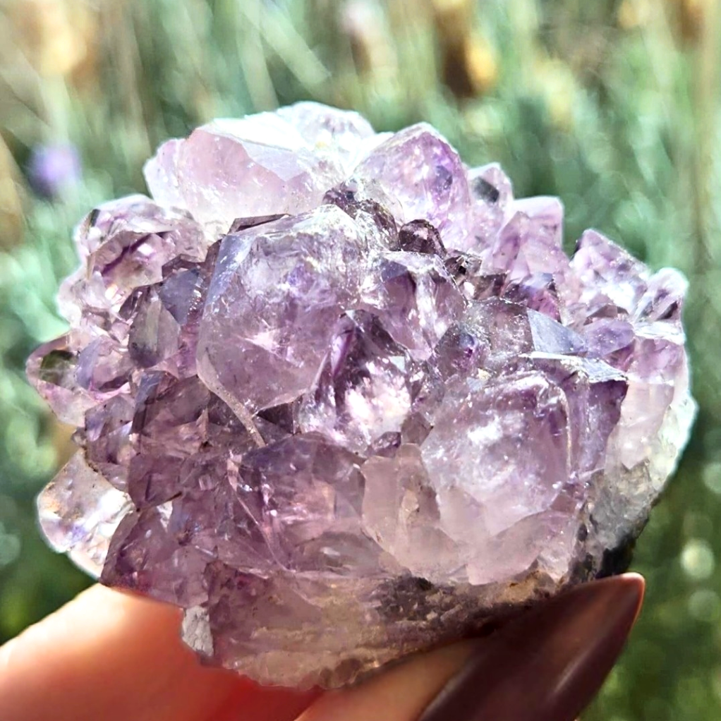 Amethyst Crystal Cluster with Rainbows