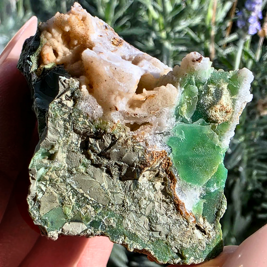 Apple Green Chrysoprase in Chalcedony Cluster - Marlborough, QLD