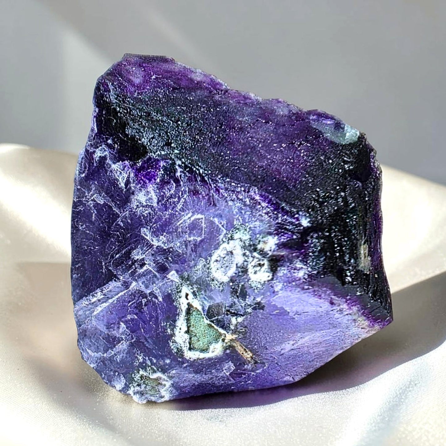 Rare Yindu Cubic Fluorite Cluster with Phantoms & Colour Zoning