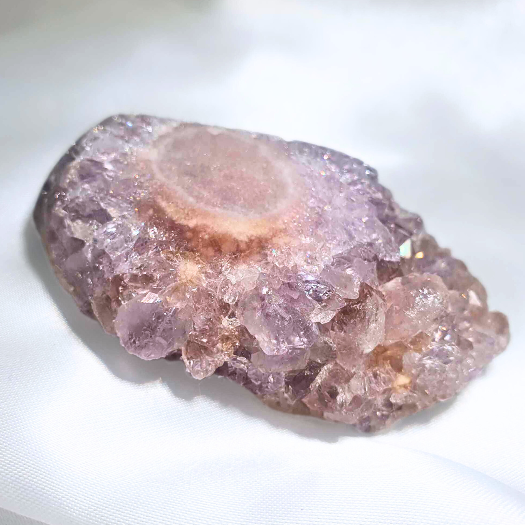 Pink Amethyst & Citrine Semi-Polished Free Form Cluster - 8cm