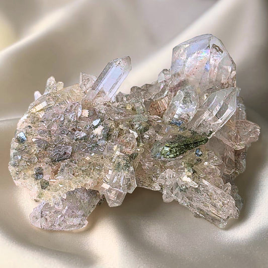 Rare Faden Garden Quartz Cluster with Chlorite & Rainbows