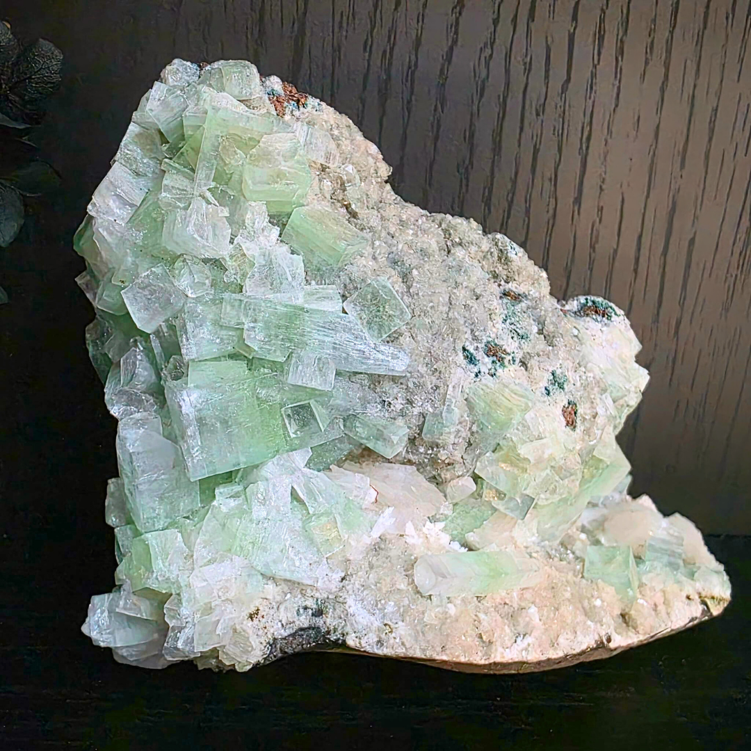 High Grade Rare Green Apophyllite on Chalcedony Display Cluster - 630g