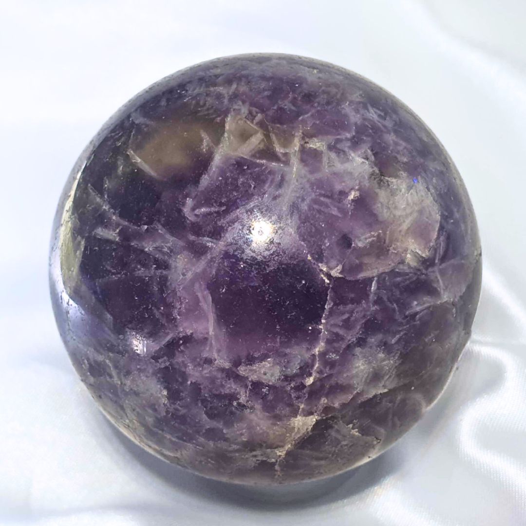 Unicorn Stone with Smoky Quartz, Pink Tourm & Lepidolite Sphere - includes stand, 318g