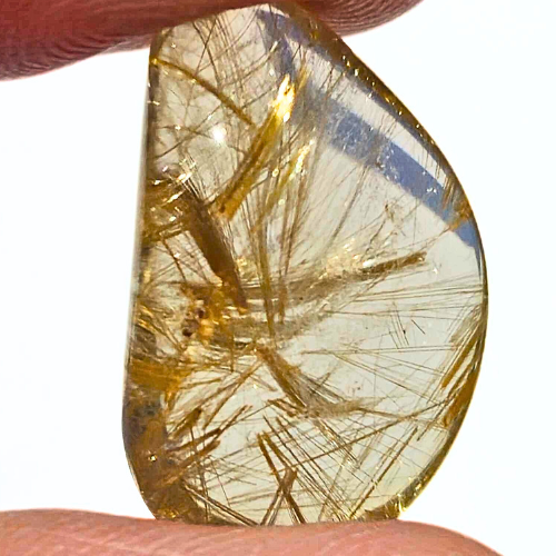 High Grade Golden Rutilated Quartz Pebble 2 - (Case Included)