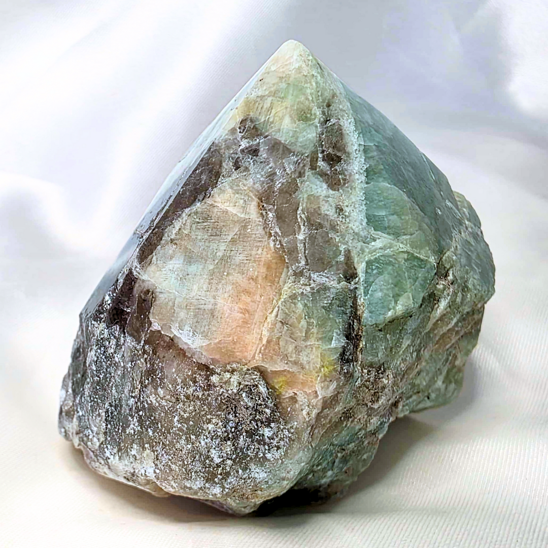 Amazonite with Smoky Quartz & Feldspar Top-Polished Generator