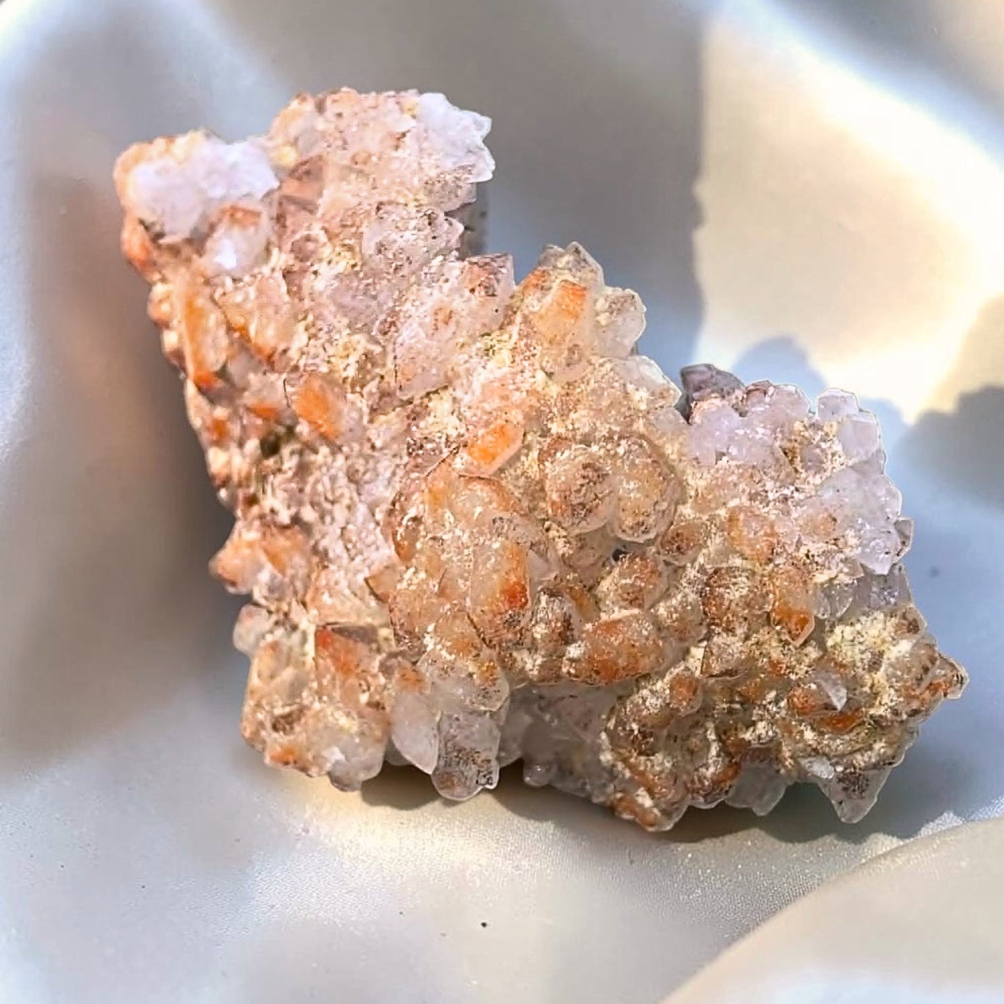 Pink Druzy Chalcedony Quartz Crystal Cluster