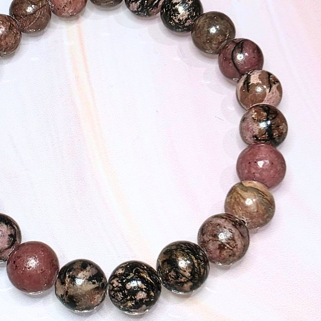 Rhodonite 8mm Crystal Bracelet - Love & Compassion