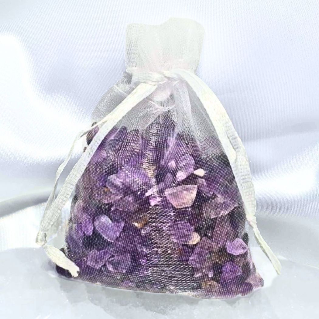 Amethyst Crystal Chips - In Organza Bag