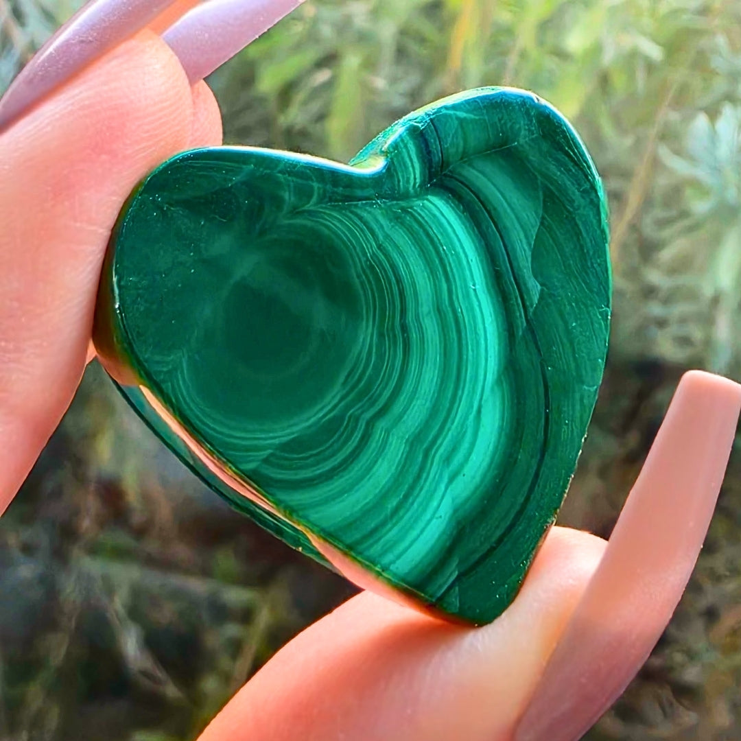 Botryoidal Malachite Crystal Heart