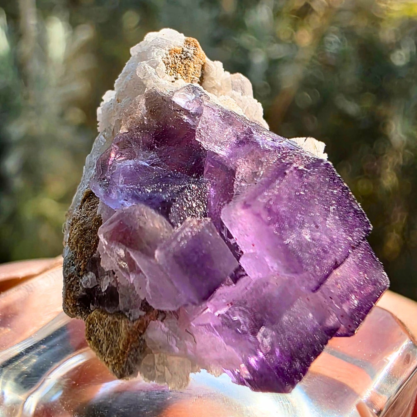 Stepped Cubic Fluorite with Calcite Crystal Specimen – Xinjiang, China