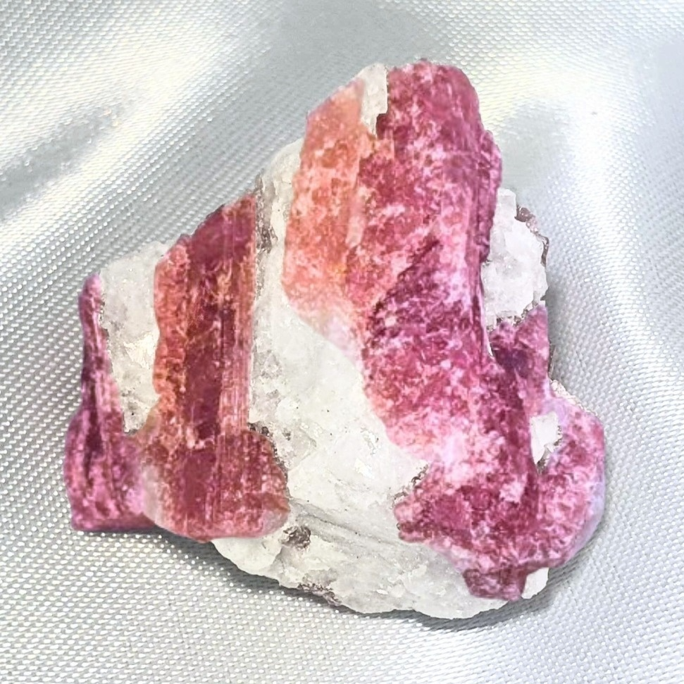 Pink Tourmaline in Quartz Raw Cluster 2