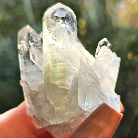 Unusual Green Fuchsite in Quartz Crystal from Madagascar