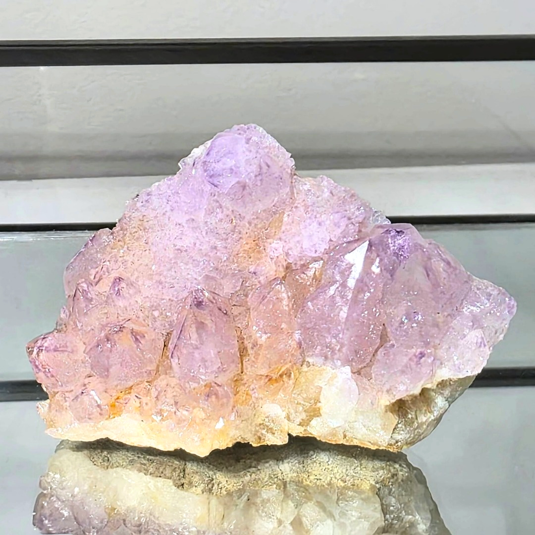 Fairy Quartz (Spirit/Cactus Quartz) & Citrine Crystal Cluster