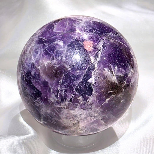 Unicorn Stone (Smoky Quartz, Pink & Blue Tourm & Lepidolite) Sphere - 318g