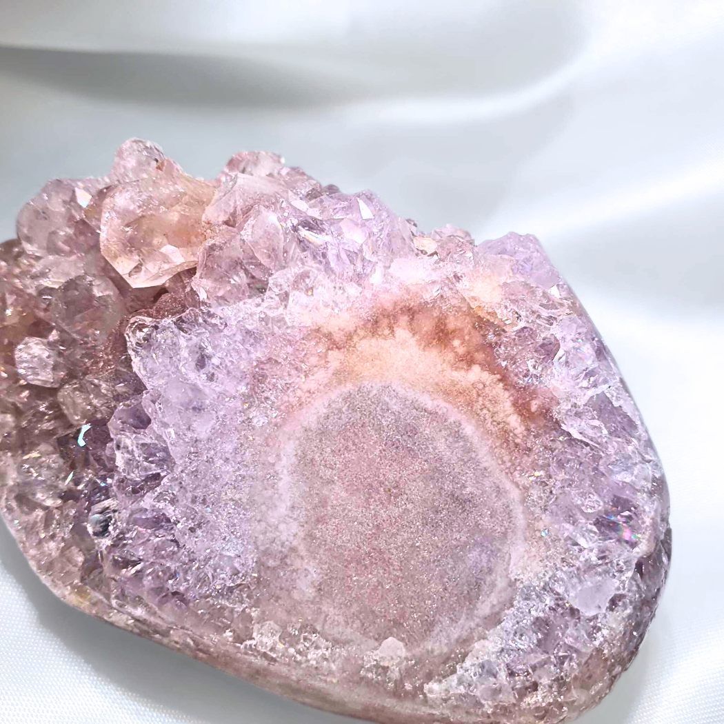 Pink Amethyst & Citrine Semi-Polished Free Form Cluster - 8cm