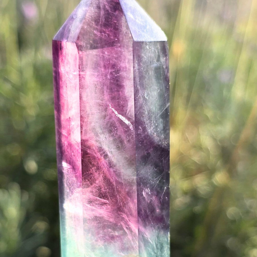 Watermelon Fluorite Crystal Tower