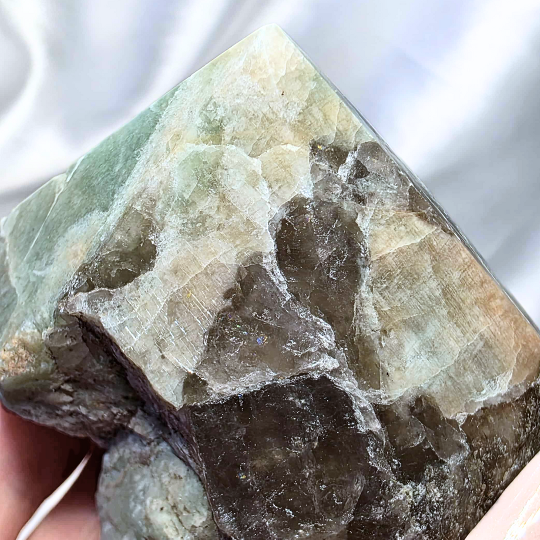 Amazonite with Smoky Quartz & Feldspar Top-Polished Generator