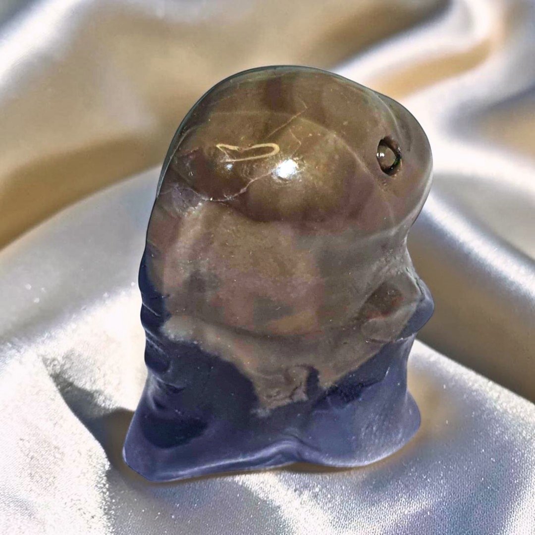 UV Reactive Volcano Agate Dino Carving | Mexico