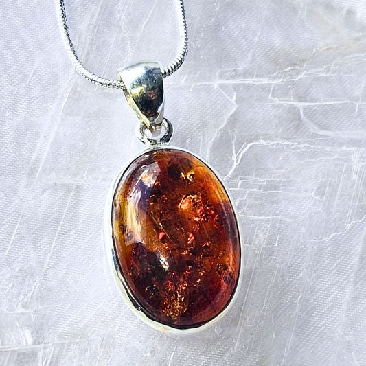 Genuine Baltic Amber 925 Sterling Silver Necklace