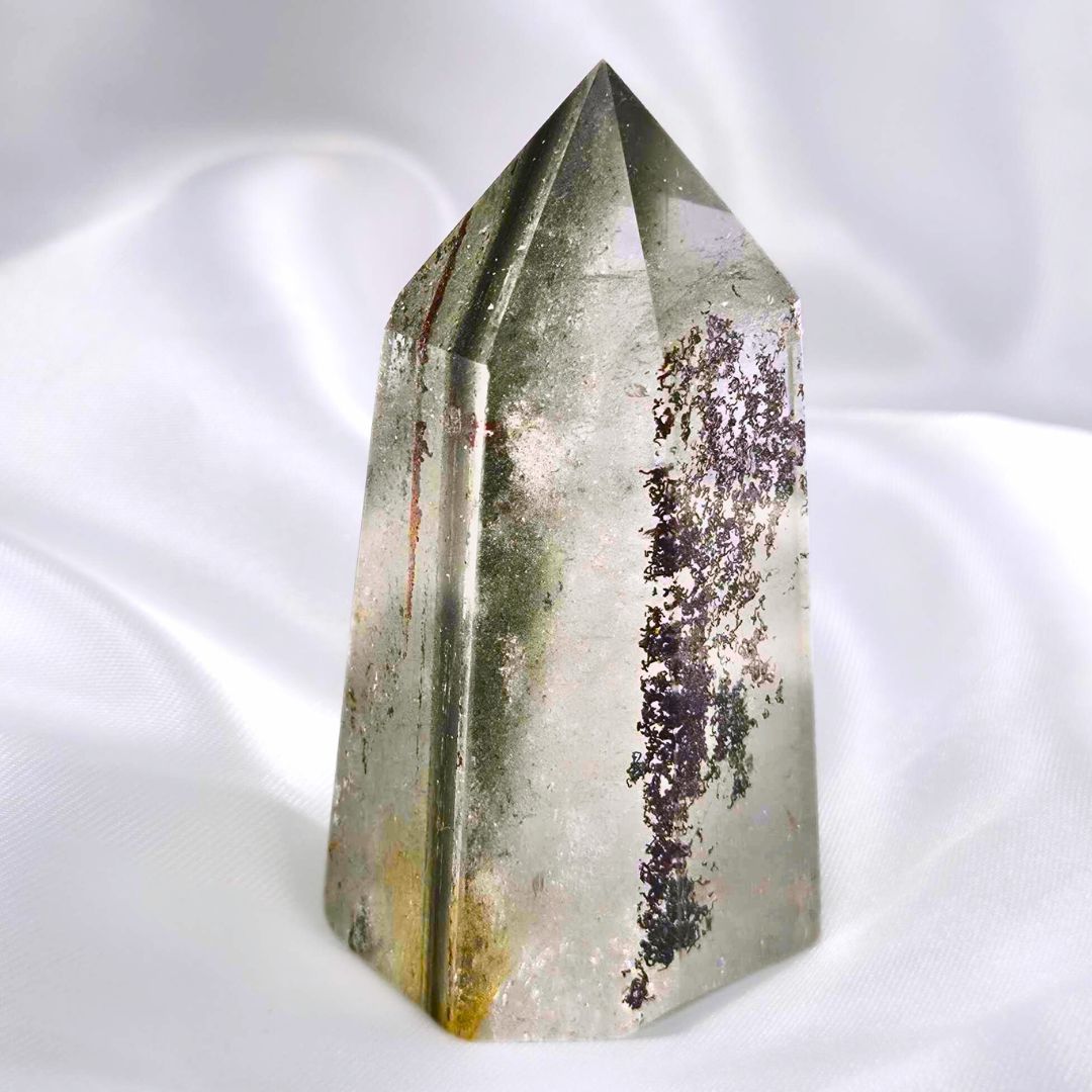 Garden Quartz (Lodolite) Crystal Tower Point