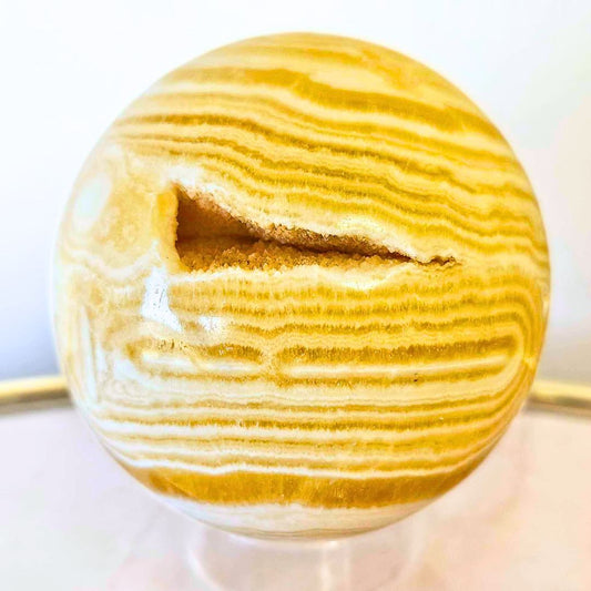 High Grade Orange Sherbet Calcite Sphere - 6cm