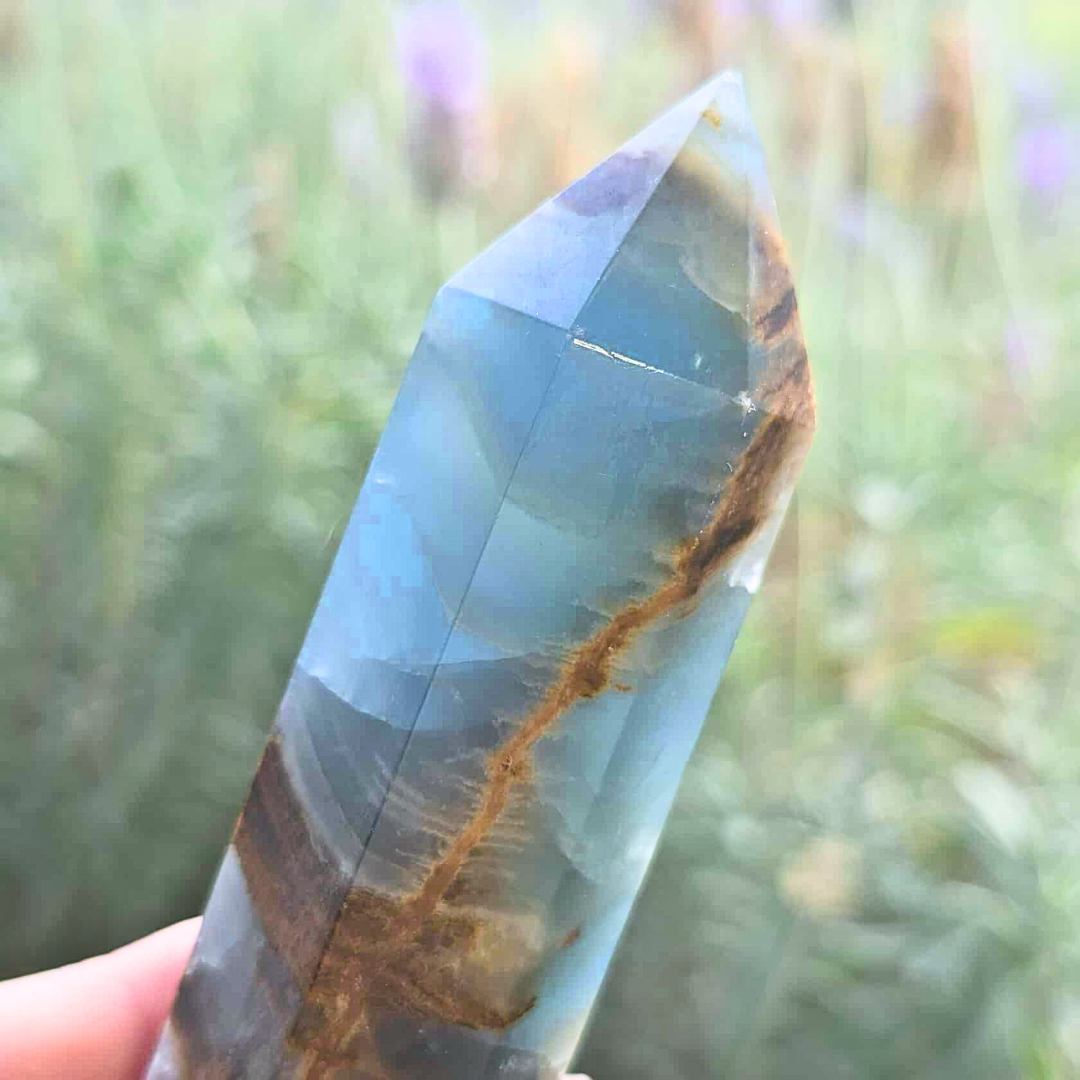 Aquatine Lemurian (Blue Onyx) Crystal Tower - Argentina