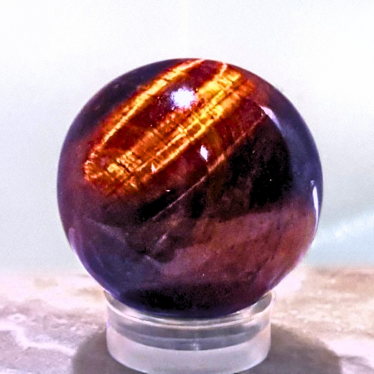 Natural Red & Gold Tiger's Eye Sphere