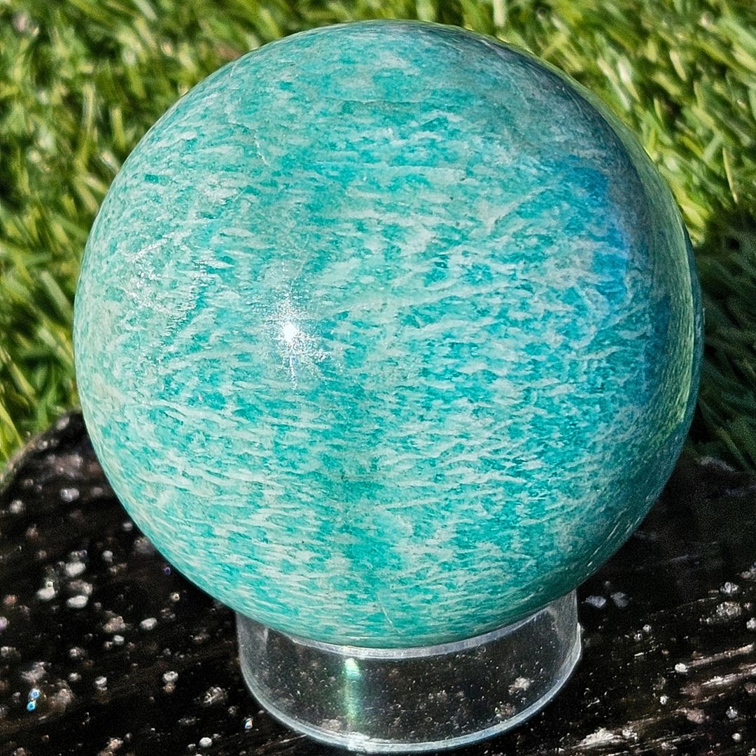 Amazonite Crystal Sphere - stand included