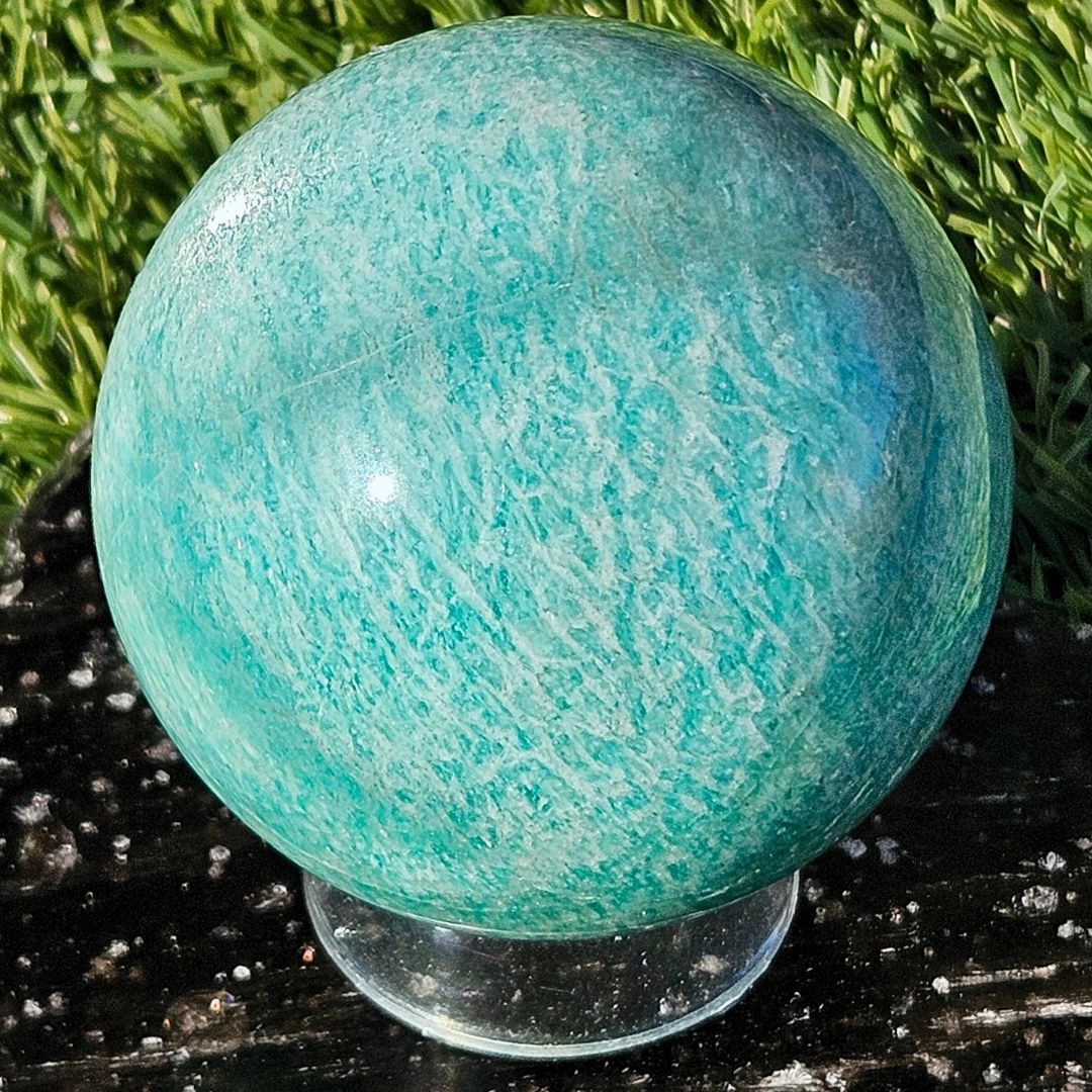 Amazonite Crystal Sphere - stand included