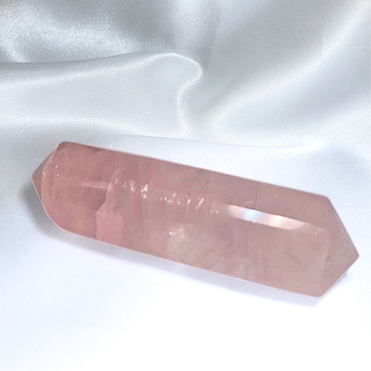 High Grade Rose Quartz Double-Terminated Wand Point