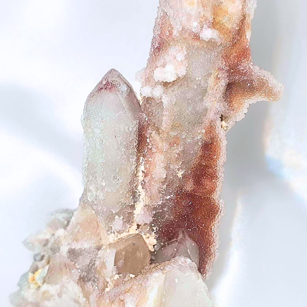 Druzy Witches Fingers (Spirit/Cactus Quartz) with Hematite Cluster - 10cm