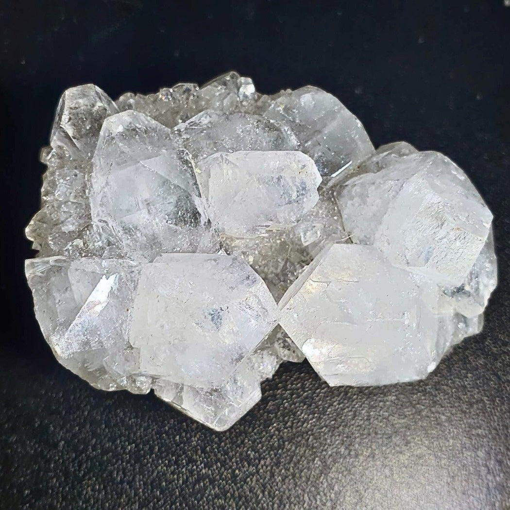 Diamond Cubic Apophyllite Cluster with Rainbows