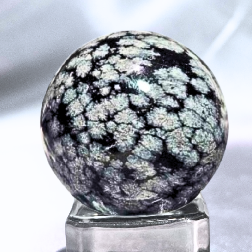 Snowflake Obsidian Sphere