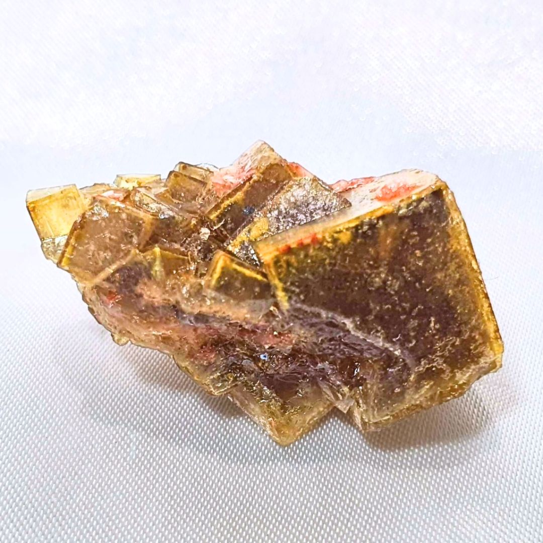 Yellow Cubic Fluorite with Barite Blades