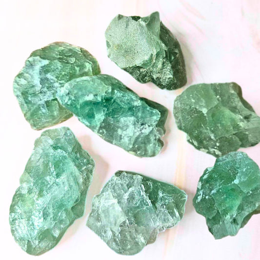 Green Fluorite Raw Crystals